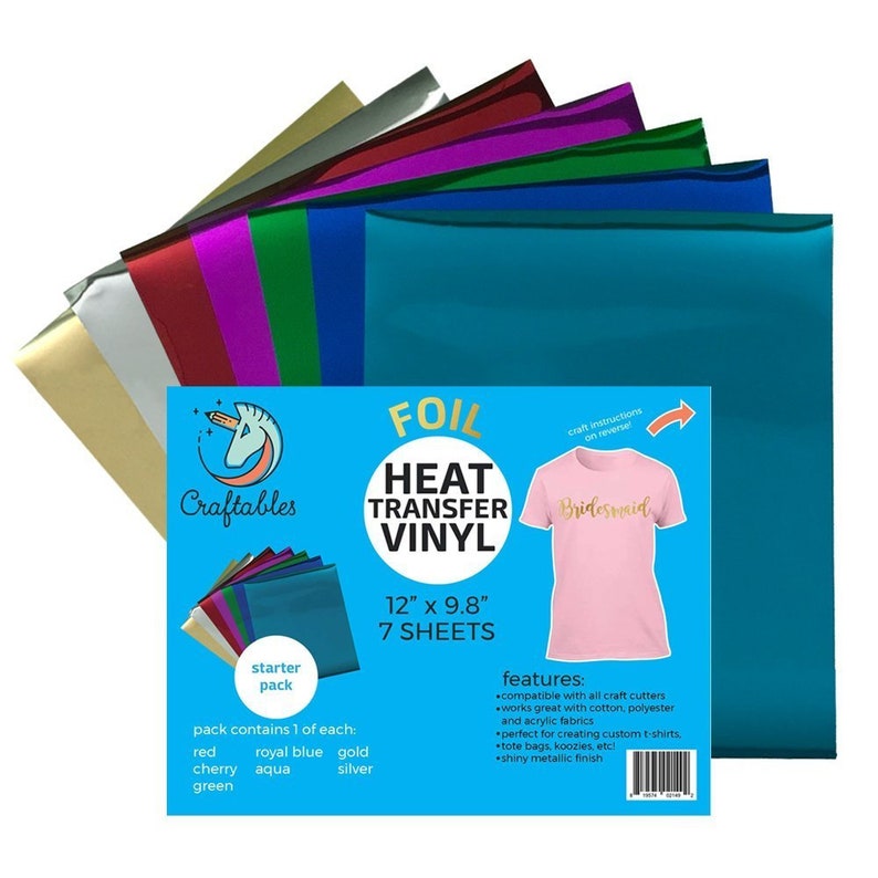 Metallic Foil Iron on Vinyl for Cricut 7 Sheet Starter Pack Etsy