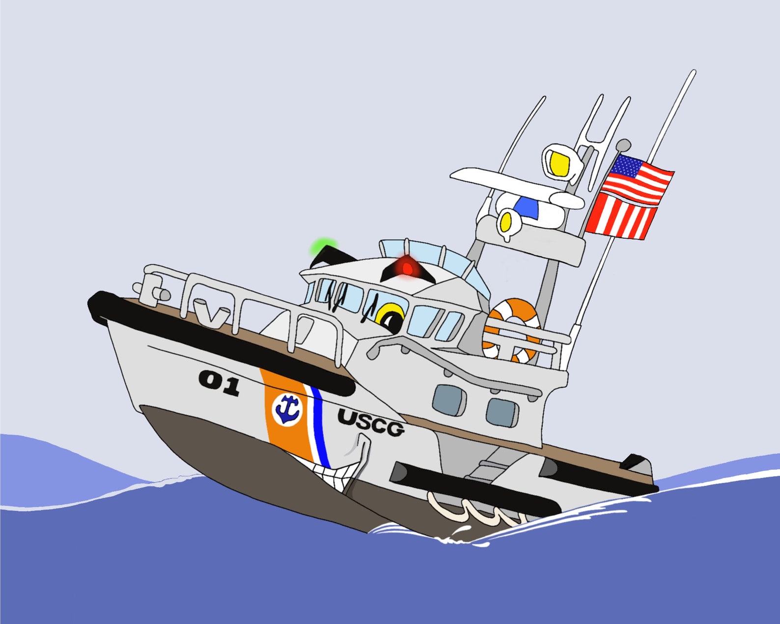 Coast Guard Patrol Boat Rescue Helicopter Digital Art Download Original ...