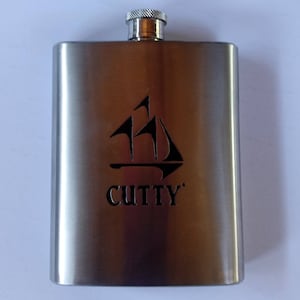 Vintage Stainless Steel  Cutty Sark Flask , Scotch , Whiskey Flask , Travel Flask , Mans Gift , Gentlemans Gift ,  Bar Decor , Hip Flask
