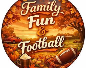 Fall scene celebrating family, fun, and football