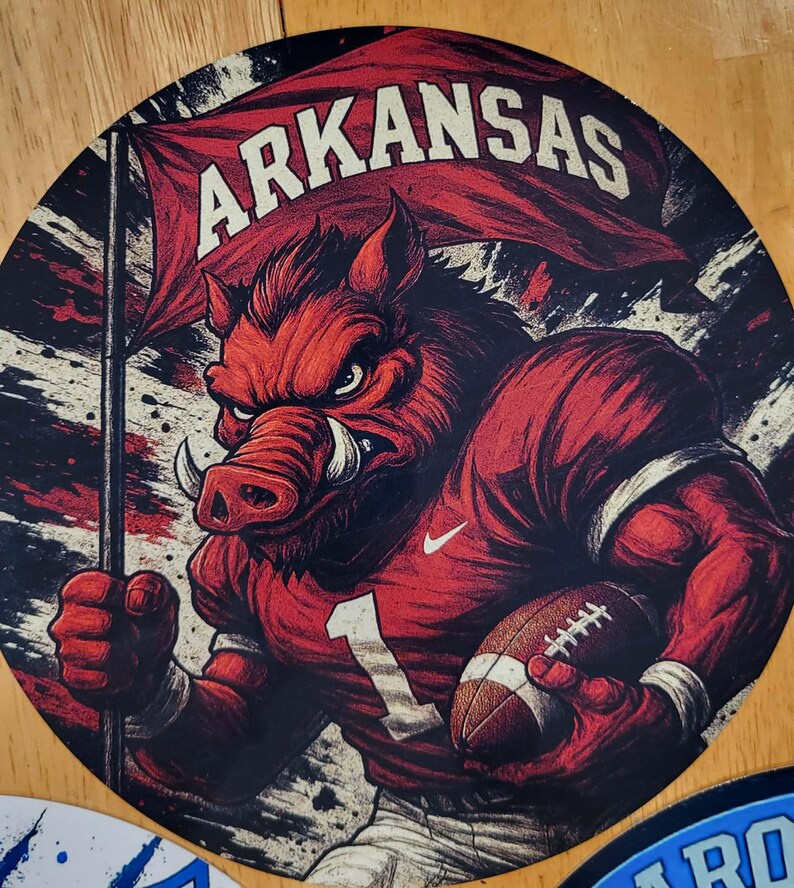 Lone Star Razorback Sticker Round Aluminum Football Sign - Etsy