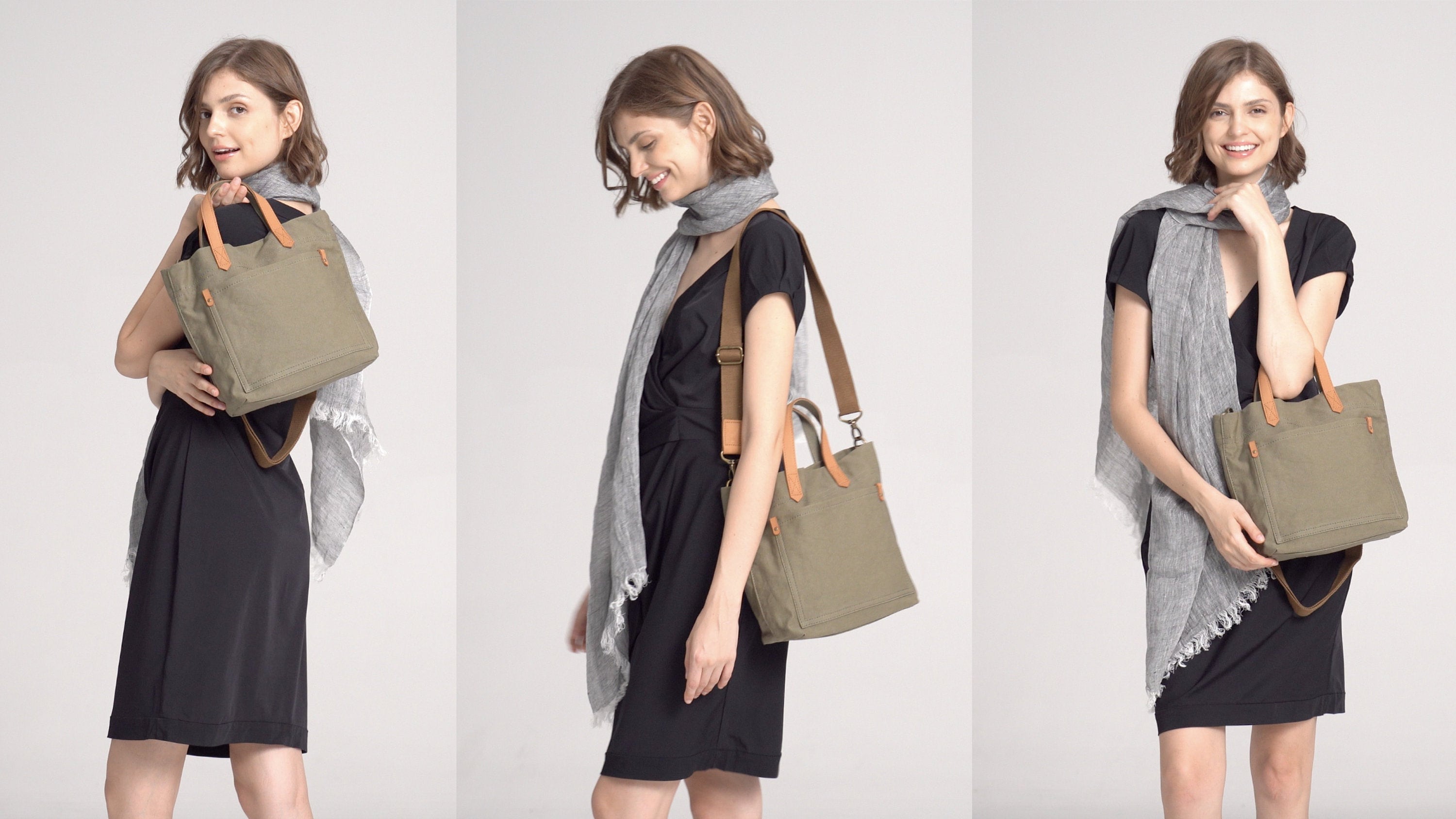 Jeelow Small Canvas Tote Shoulder Bag Purse 2-Way Handbag Crossbody B…