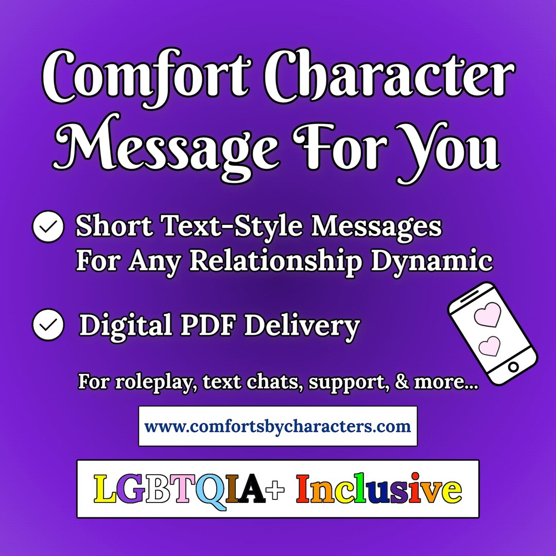 Comfort Character Message for You (in-character Texts, Roleplay ...