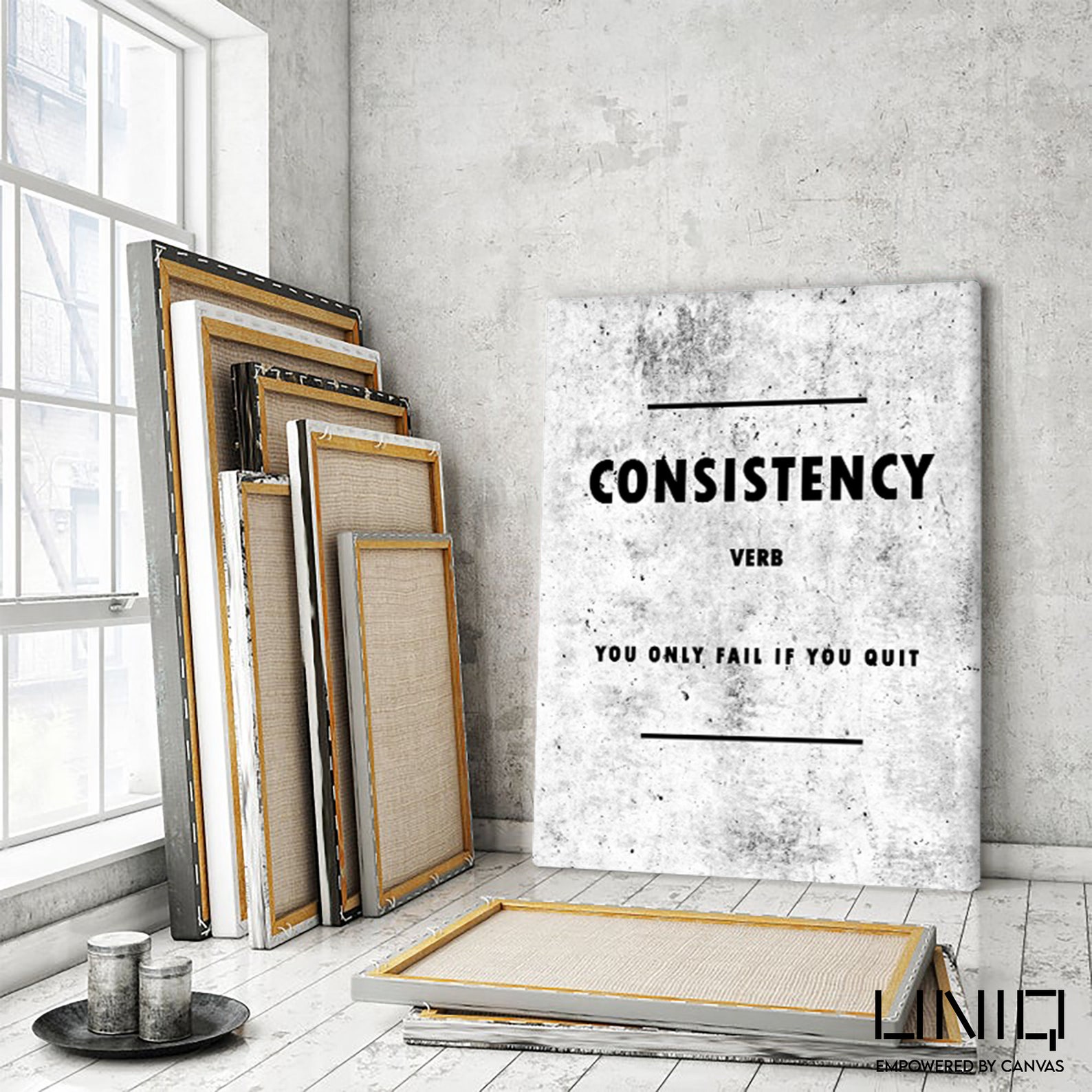 Consistency Definition White Motivational Wall Canvas Art Etsy