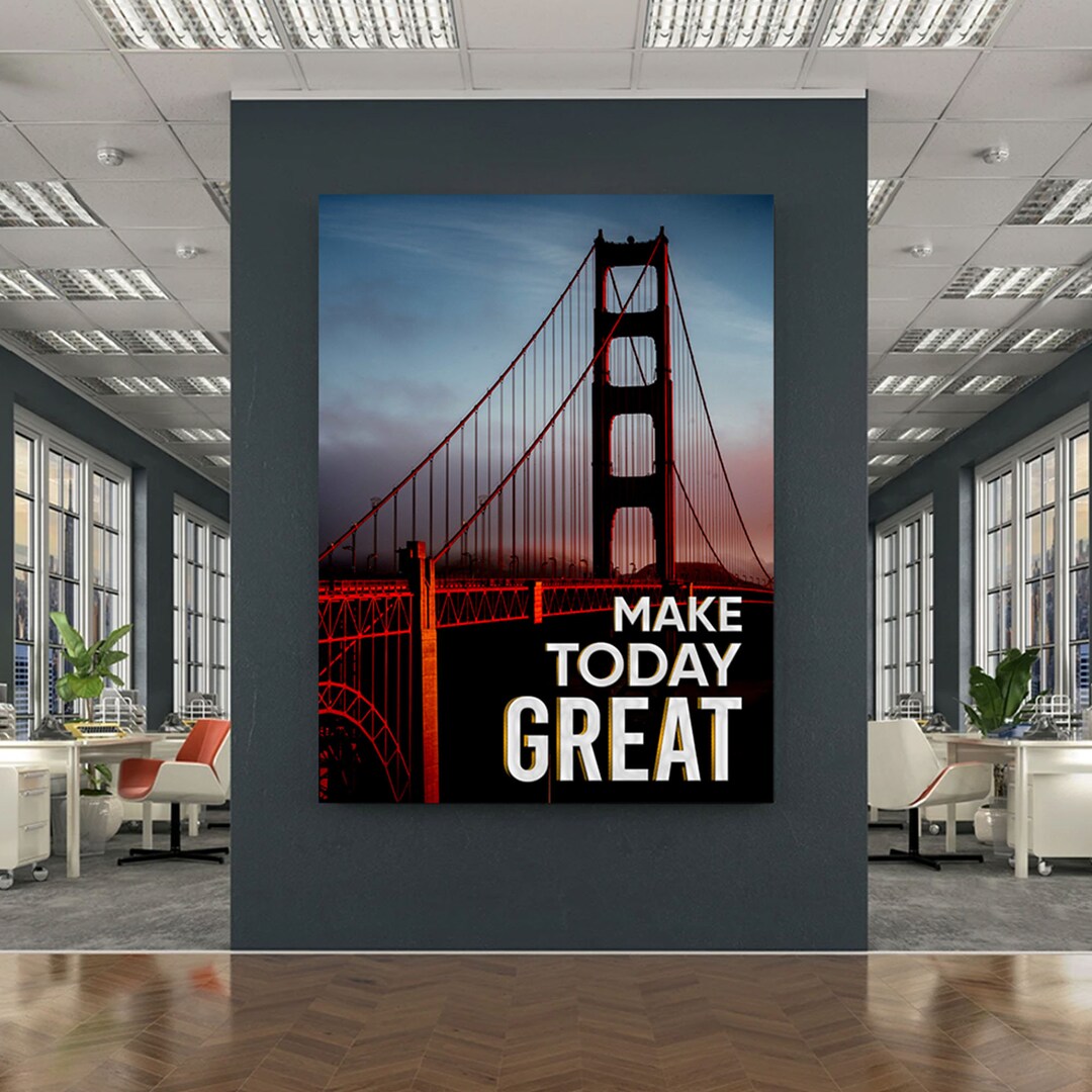 Make Today Great Motivational Wall Canvas Art Office Decor Entrepreneur ...