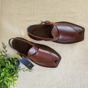 Handmade Peshawari Chappal Sandals – Classic Style, US Men's 7 image 1