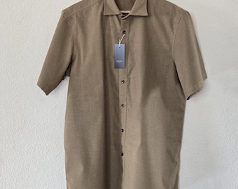 High Quality Men's Timeless Cotton Short Sleeve Collared Shirt - All-Day Comfort - Lightweight & Breathable, Natural Heals All, Inside Out!