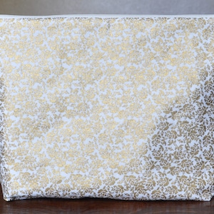 Metallic Gold Floral with Beige Vines bag - OOAK