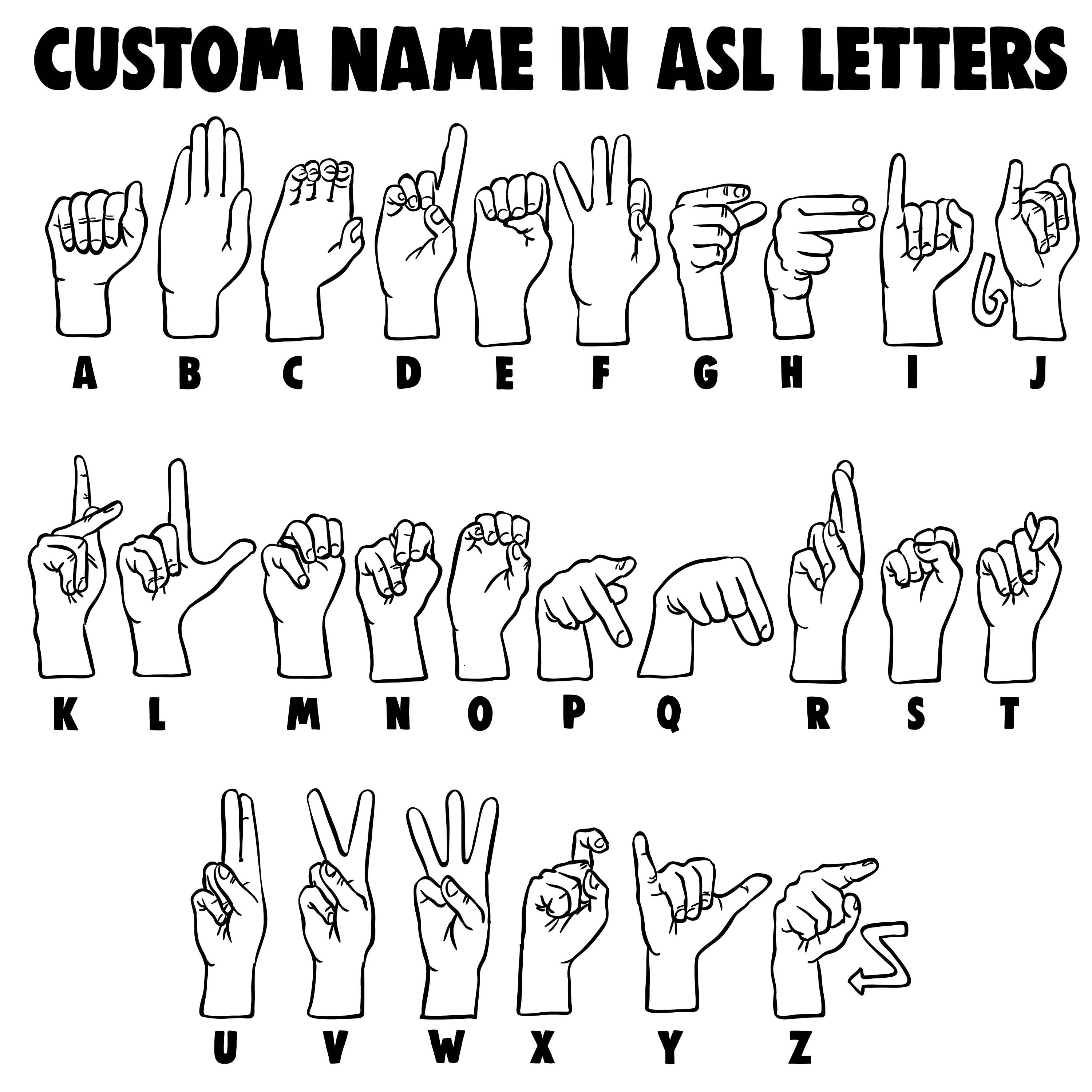 Custom name in american sign language shirt asl tshirt etsy