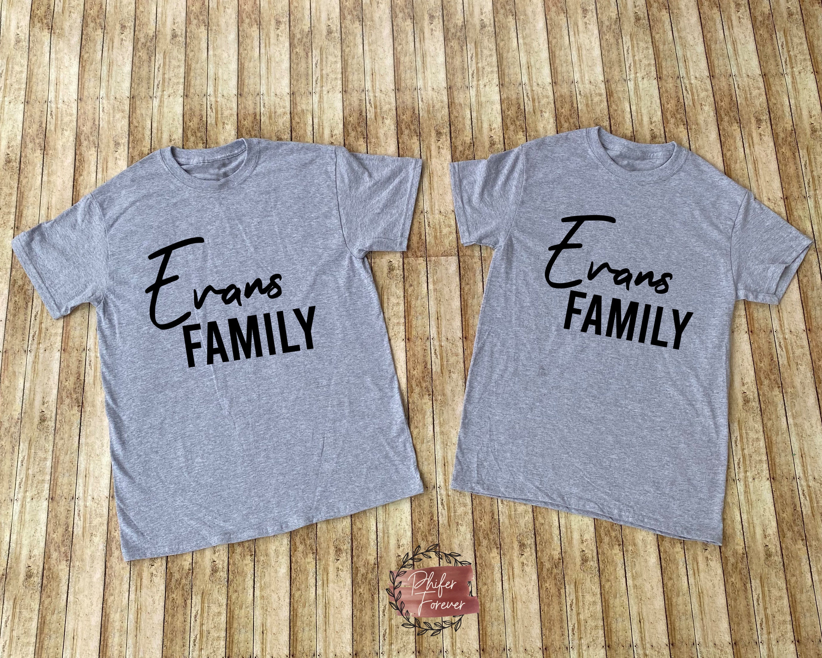 Custom last name t shirts matching family surname shirts etsy