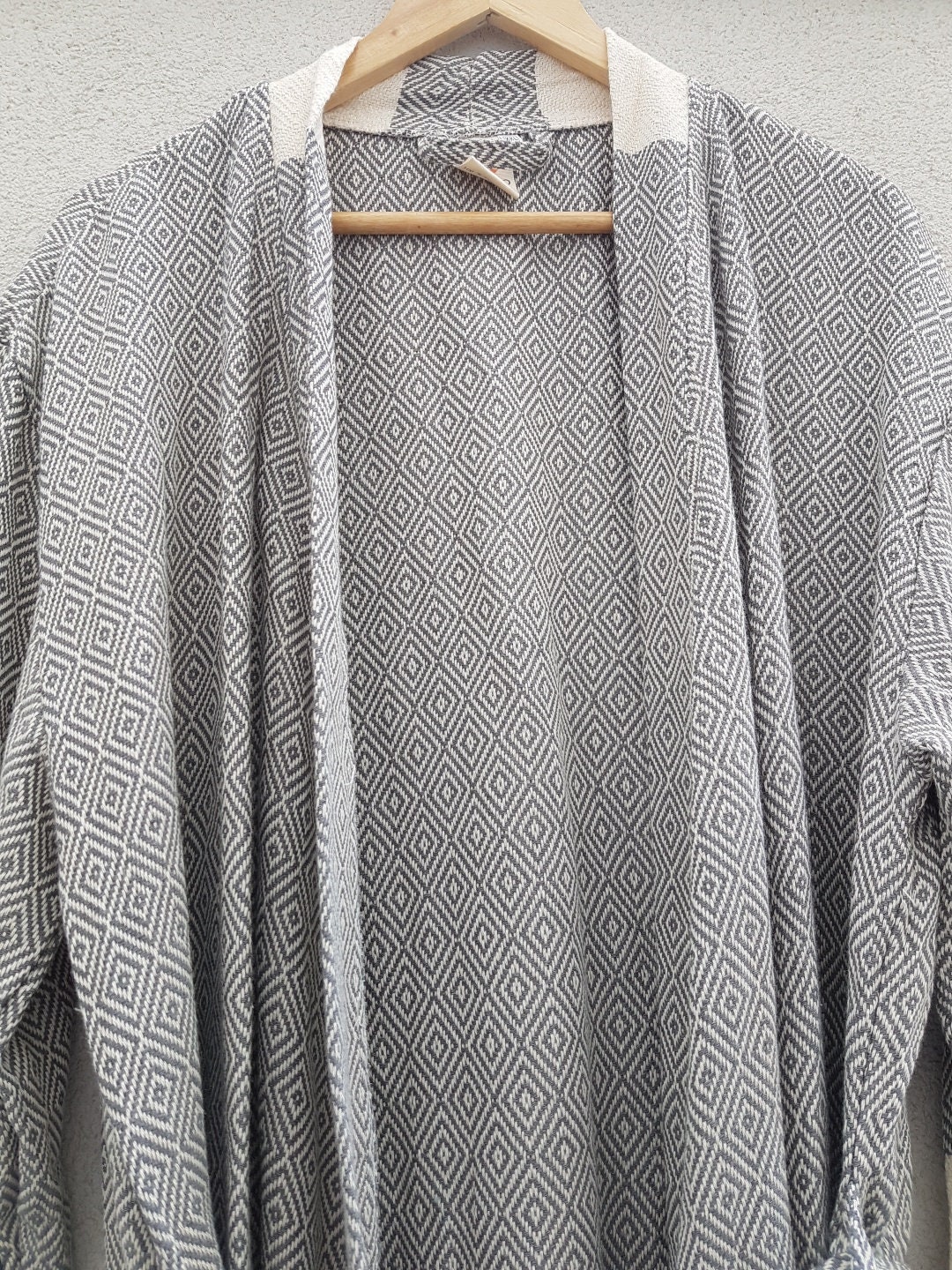 100 Cotton Extra Long Robe. Contemporary Series Hand Loomed House Coat