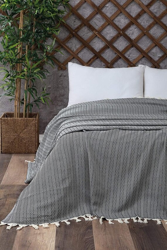 Hand Loomed Bedspread Bed Cover With Hand Twisted Tassels. Etsy