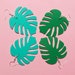 Monstera Leaf Cheese Plant Botanical Tropical Holiday Statement Bold Geometric Earrings Pierced Ears