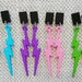 Lightning Bolt Eighties 80s Retro Statement Bold Plastic Earrings Pierced Ears Stud Dangly Block Colour Bright Fancy Dress