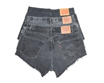 Black Ripped Shorts - Etsy