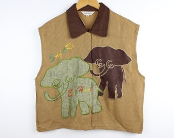 Blouse courte sans manches vintage Elephants Reworks, femme, tous genres