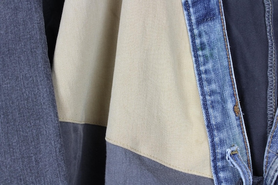 Upcycled Patchwork Denim Jacket, Kimono Style Tie… - image 9