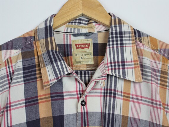 Super Soft Vintage Levis Plaid Shirt, Men Women Un