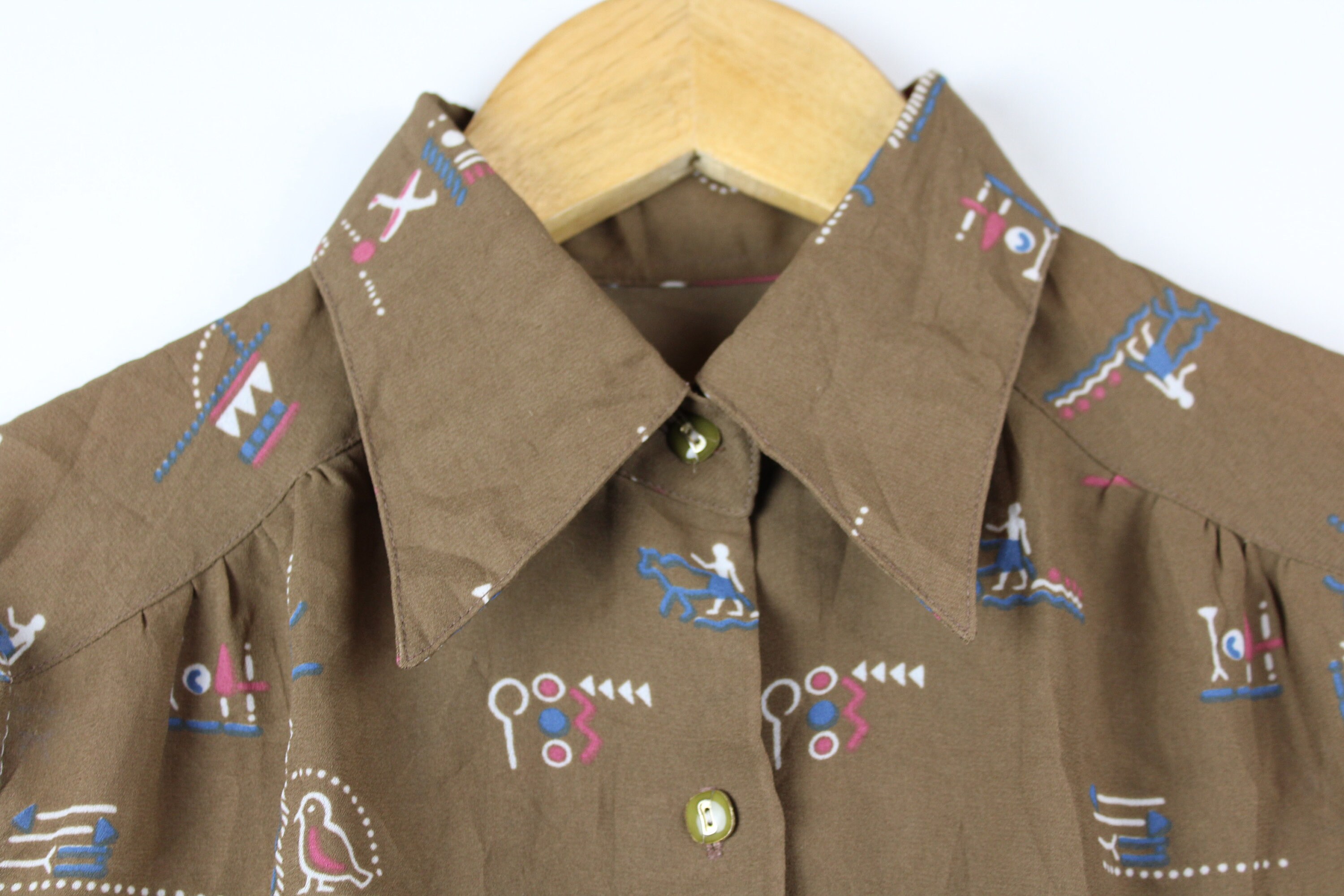 Ägyptische Muster Vintage Button Down Bluse 90er Jahre | Etsy