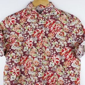 Floral Vintage Kurzarm Button Up Shirt Bluse