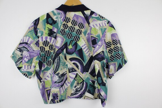 Reworked Vintage Cropped Short Sleeve Button Up S… - image 4