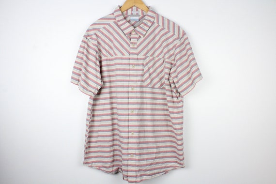 Columbia Vintage Short Sleeve Button Up Shirt Blo… - image 3