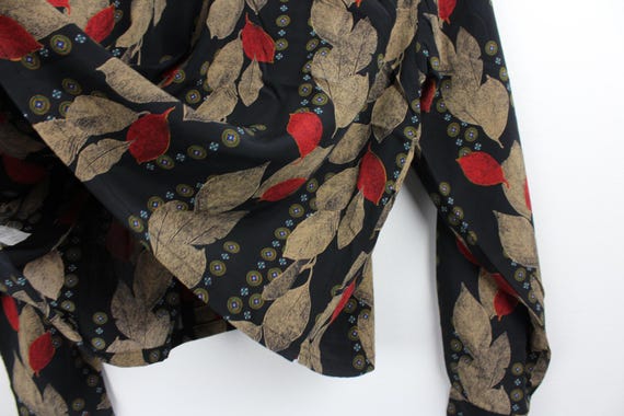 Leaf Pattern Reworked Vintage Button Up Blouse - … - image 6
