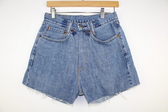 Reworked Vintage Denim Shorts Mid Length, High Waisted, 90's