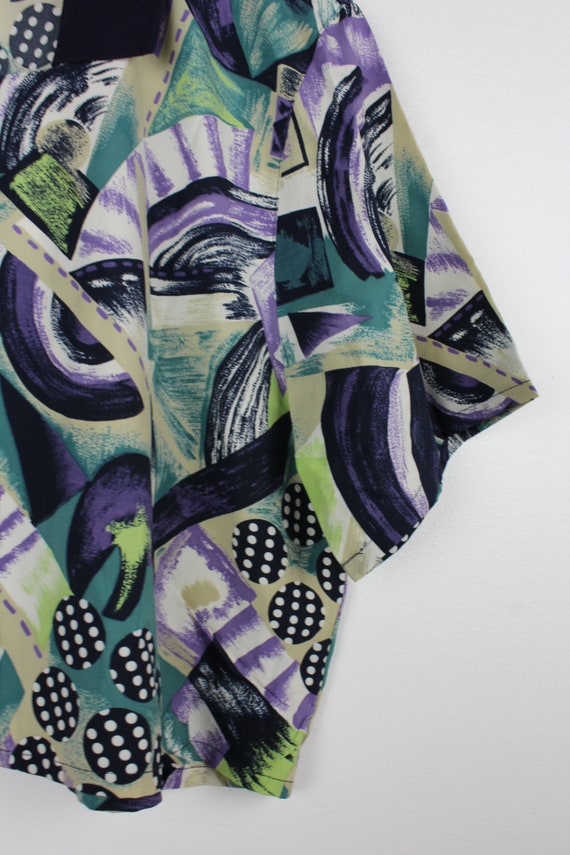 Reworked Vintage Cropped Short Sleeve Button Up S… - image 6