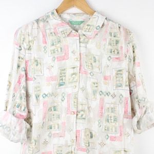 Pastel Vintage Long Sleeve Button Up Shirt Blouse All Gender