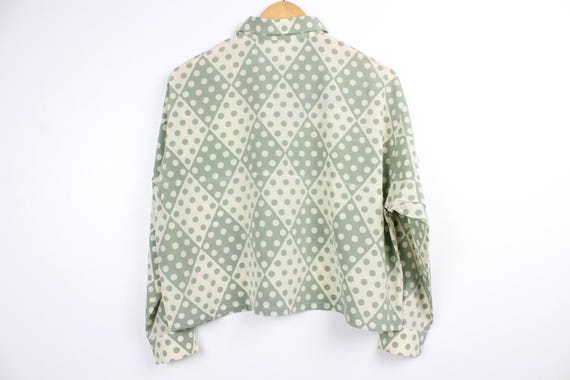 Dot Pattern Reworked Vintage Button Up Blouse - C… - image 5