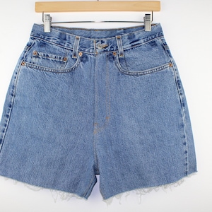 Upcycled Vintage Denim Shorts, High Waisted, Cut Offs, 90&#39;s, Reworked