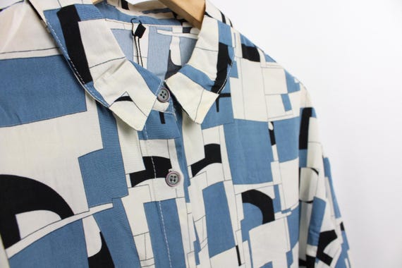 Geometric Pattern Reworked Vintage Button Up Shir… - image 7