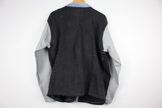 Upcycled Patchwork Denim Jacket with Tie Front, U… - image 7