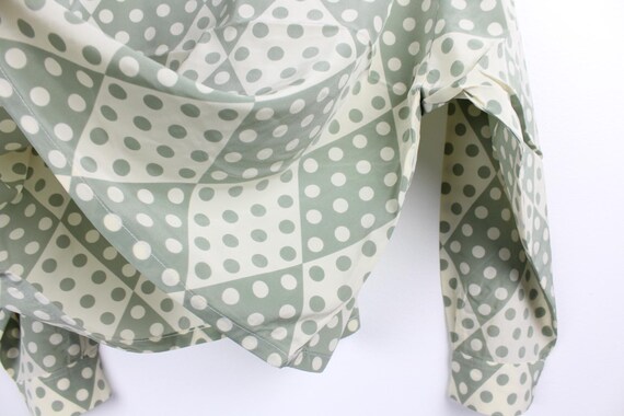 Dot Pattern Reworked Vintage Button Up Blouse - C… - image 6