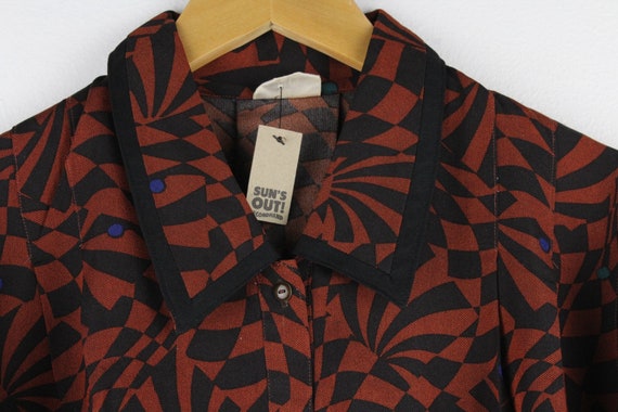 Trippy Pattern Vintage Short Sleeve Button Up Shi… - image 2