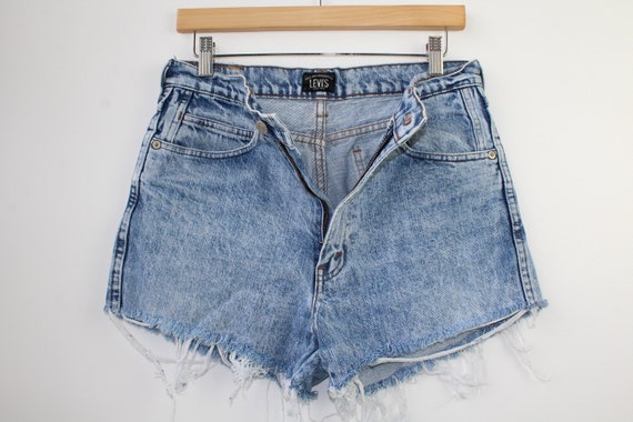 Upcycled Vintage Levi's Shorts, Jean, Light Wash … - image 2