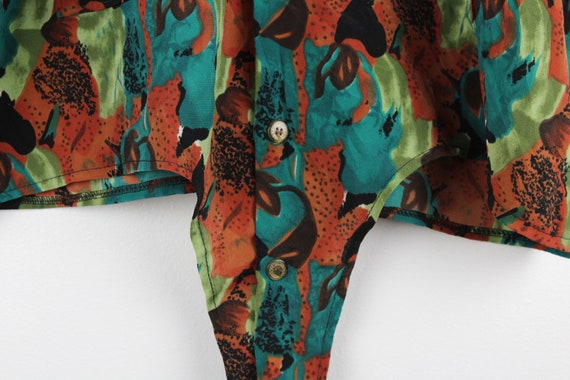 Tropical Pattern Reworked Vintage Button Up Blous… - image 4