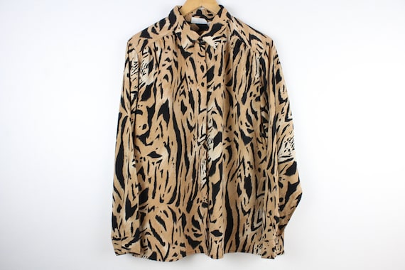 Funky Patterned Long Sleeve Vintage Button Up Shi… - image 2