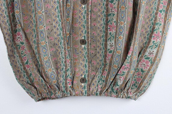 Patterned Upcycled Vintage Blouse, Sleeveless But… - image 3