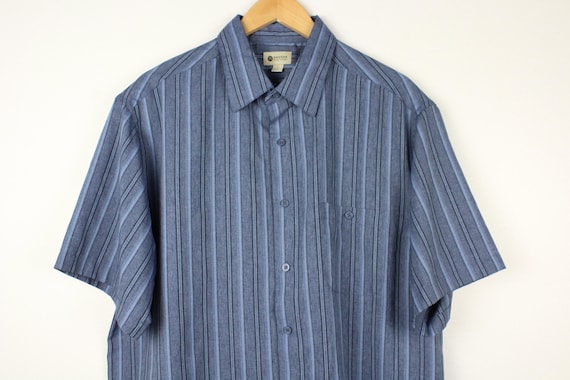 Office Core Striped Vintage Short Sleeve Button up Shirt