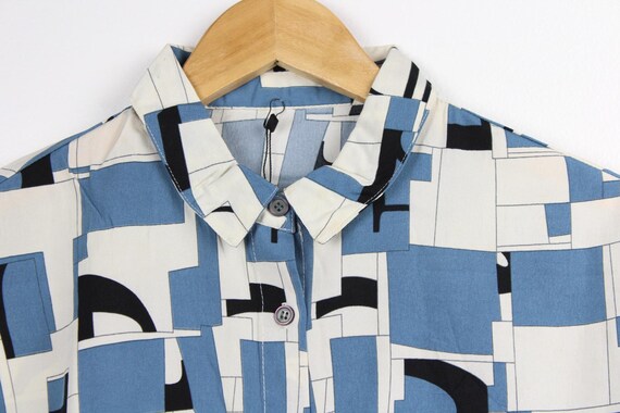 Geometric Pattern Reworked Vintage Button Up Shir… - image 2