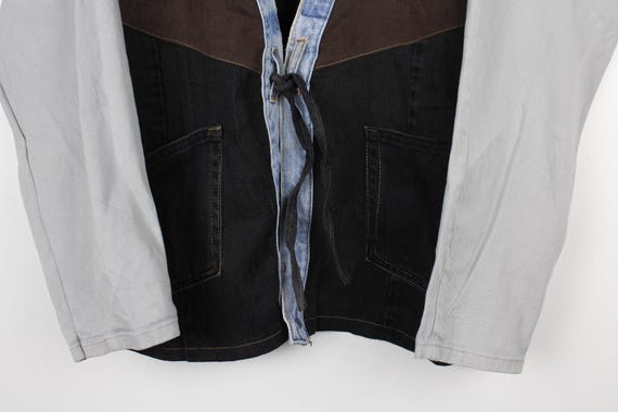 Upcycled Patchwork Denim Jacket with Tie Front, U… - image 5