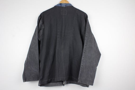 Upcycled Patchwork Denim Jacket, Kimono Style Tie… - image 3