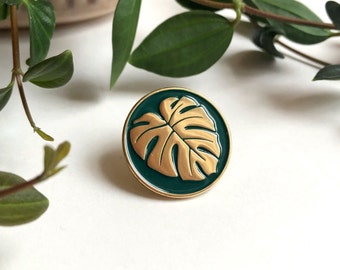 Green Monstera Enamel Pin