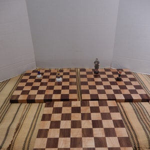 Curlymaple and walnut chess board checker board