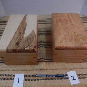 Spalted Maple Keepsake Box: Curly Cherry or Tiger Maple Top