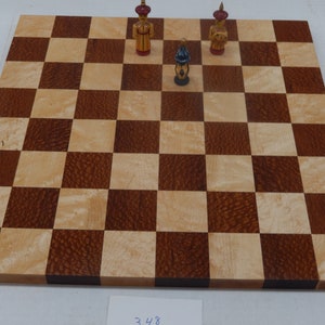 2&quot; Leopard wood and birdseye maple chess/checker board- #348