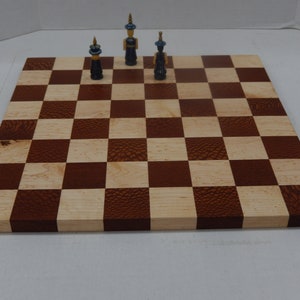2&quot; Leopardwood and Birdseye Maple chess/checker board- #347