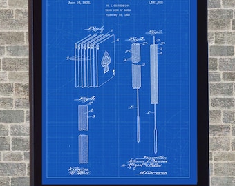 Magician's Trick Card Deck Patent Poster Art - INSTANT Digital Download - Printable - 3 Background Styles Included -  8x10 - 11x14 – 16x20